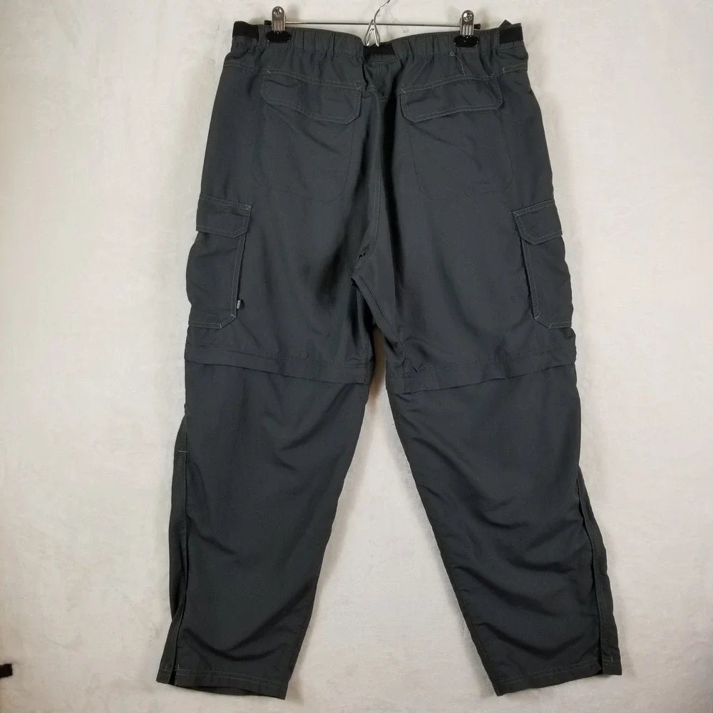 REI Co-op Mens XL x 30 Convertible Hiking Cargo Pants Gray Nylon UPF 50+ Zip Off
